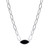 Charles Garnier Rhodium-Plated Sterling Silver Black Agate & Cubic Zirconia Cable Chain Necklace - 17" + 2" Extender