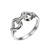 Charles Garnier Rhodium-Plated Sterling Silver Cubic Zirconia Chain-Link Ring