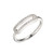 Charles Garnier Rhodium-Plated Sterling Silver Cubic Zirconia Open Bypass Bar Ring
