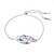 ELLE Rhodium-Plated Sterling Silver Light Blue Chalcedony & Sky Blue Topaz & Amethyst Wheat-Chain Oval Bracelet - 14 × 8 × 3mm