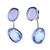 ELLE Rhodium-Plated Sterling Silver Simulated Dark Blue Quartz & Blue Lace Agate Polished Earrings - 12 × 9mm