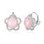 ELLE Rhodium-Plated Sterling Silver Rose Quartz & Cubic Zirconia Floral Earrings