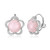ELLE Rhodium-Plated Sterling Silver Rose Quartz & Cubic Zirconia Floral Earrings