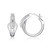 ELLE Rhodium-Plated Sterling Silver Cubic Zirconia Pave Hoop Earrings
