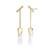 ELLE Gold-Plated Sterling Silver Howlite & Cubic Zirconia Polished Stud Earrings - 16 × 5 × 2mm