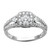 ELLE 14K White Gold Diamond & Lab-Created Ruby Square Cluster-Halo Ring - 0.75 ctw