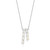 ELLE Rhodium-Plated Sterling Silver Cubic Zirconia Double Rectangular-Cut Drop Pendant Necklace - 5 × 2.5mm