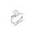 ELLE Rhodium-Plated Sterling Silver Cultured Freshwater Pearl Wavy Round Ring