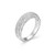 ELLE Rhodium-Plated Sterling Silver Cubic Zirconia Pave Sculptural Curved Band Ring
