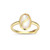 ELLE Gold-Plated Sterling Silver Mother-of-Pearl Sculptural Oval Ring - 11 × 7 × 1.8mm