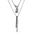 ELLE Rhodium-Plated Sterling Silver Black Nano Crystal & Cubic Zirconia Box-Chain Necklace - 16" + 3" extender