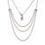 ELLE Gold, Rose-Gold & Rhodium-Plated Sterling Silver Tri-Color Triple-Chain Necklace - 16" + 2" extender