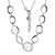 ELLE Rhodium-Plated Sterling Silver Simulated Opal & Cubic Zirconia Multi-Oval Station Necklace - 11.5 × 9.5mm
