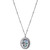 ELLE Rhodium-Plated Sterling Silver Cubic Zirconia Oval Necklace - 5 × 1 × 1.2mm