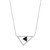 ELLE Rhodium-Plated Sterling Silver Black Agate & Cubic Zirconia Cross Pave Triangular Necklace - 6 × 3mm