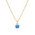 ELLE Gold-Plated Sterling Silver Lab-Grown Diamond & Blue Topaz Vivid-Blue Gemstone-Drop Drop Necklace - 1.2 × 1.9mm