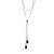 ELLE Rhodium-Plated Sterling Silver Black Agate Box-Chain Round Necklace - 12 × 6mm