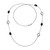 ELLE Rhodium-Plated Sterling Silver Black Agate Station Rolo-Chain Triangular Necklace - 12.5 × 7.5mm