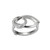 ELLE Rhodium-Plated Sterling Silver Cubic Zirconia Double-Link Ring