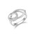 ELLE Rhodium-Plated Sterling Silver Cubic Zirconia Double-Link Ring