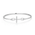 M by Monte Luna Rhodium-Plated Sterling Silver Cross Lab-Created Diamond Flex Bangle