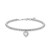M by Monte Luna Rhodium-Plated Sterling Silver Heart with Lab-Created Diamond Halo Beaded Bracelet