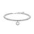 M by Monte Luna Rhodium-Plated Sterling Silver Circle with Lab-Created Diamond Halo Beaded Bracelet
