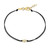 M by Monte Luna Gold-Plated Sterling Silver Lab-Created Diamond Black Bezel-Set Double Silk Cord Bracelet