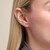M by Monte Luna Rhodium-Plated Sterling Silver Lab-Created Diamond Flame Pave Stud Earrings