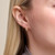 M by Monte Luna Gold-Plated Sterling Silver Lab-Created Diamond Bamboo J-Hoop Stud Earrings