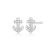 M by Monte Luna Rhodium-Plated Sterling Silver Lab-Created Diamond Anchor Pave Stud Earrings