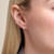 M by Monte Luna Rhodium-Plated Sterling Silver Lab-Created Diamond Twin Circle Stud Earrings