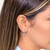 M by Monte Luna Rhodium-Plated Sterling Silver Lab-Created Diamond Oval Drop Huggie Earrings