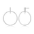 M by Monte Luna Rhodium-Plated Sterling Silver Lab-Created Diamond Front Hoop Stud Earrings