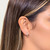 M by Monte Luna Rhodium-Plated Sterling Silver Lab-Created Diamond Crossover J-Hoop Stud Earrings