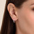 M by Monte Luna Rhodium-Plated Sterling Silver Lab-Created Diamond Petite Hoop Earrings