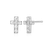 M by Monte Luna Rhodium-Plated Sterling Silver Pave Cross Lab-Created Diamond Stud Earrings