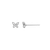 M by Monte Luna Rhodium-Plated Sterling Silver Petite Pave Butterfly Lab-Created Diamond Stud Earrings