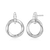 M by Monte Luna Rhodium-Plated Sterling Silver Knife Edge Circle Link Lab-Created Diamond Stud Earrings