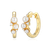 M by Monte Luna Two-tone Sterling Silver Scattered Cultured Freshwater Pearl & Lab-Created Diamond Huggie Earrings