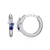 M by Monte Luna Rhodium-Plated Sterling Silver Scattered Ombre Lab-Created Sapphire & Lab-Created Diamond Huggie Earrings