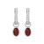 M by Monte Luna Rhodium-Plated Sterling Silver Garnet & Lab-Created Diamond January Birthstone Charm Huggie Earrings