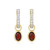 M by Monte Luna Gold-Plated Sterling Silver Garnet & Lab-Created Diamond January Birthstone Charm Huggie Earrings