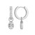 M by Monte Luna Rhodium-Plated Sterling Silver Lab-Created Diamond April Birthstone Charm Huggie Earrings