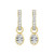 M by Monte Luna Gold-Plated Sterling Silver Lab-Created Diamond April Birthstone Charm Huggie Earrings
