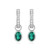 M by Monte Luna Rhodium-Plated Sterling Silver Lab-Created Emerald & Lab-Created Diamond May Birthstone Charm Huggie Earrings