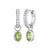 M by Monte Luna Rhodium-Plated Sterling Silver Peridot & Lab-Created Diamond August Birthstone Charm Huggie Earrings