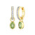 M by Monte Luna Gold-Plated Sterling Silver Peridot & Lab-Created Diamond August Birthstone Charm Huggie Earrings