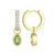 M by Monte Luna Gold-Plated Sterling Silver Peridot & Lab-Created Diamond August Birthstone Charm Huggie Earrings