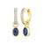 M by Monte Luna Gold-Plated Sterling Silver Lab-Created Sapphire & Lab-Created Diamond September Birthstone Charm Huggie Earrings